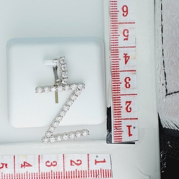 "925 Sterling Silver Cubic Zirconia Initial Pendant, UU1P6A6192 - Picture 10 of 10